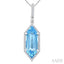 Evoque Gemstone Hexagon Shape & Halo Diamond Pendant
