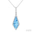 Evoque Gemstone Kite Shape & Halo Diamond Pendant
