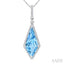 Evoque Gemstone Kite Shape & Halo Diamond Pendant