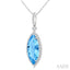 Evoque Gemstone Marquise Shape & Halo Diamond Pendant