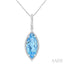 Evoque Gemstone Marquise Shape & Halo Diamond Pendant