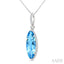 Oval Shape Gemstone & Halo Diamond Pendant