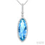 Evoque Gemstone Oval Shape & Halo Diamond Pendant