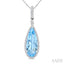 Pear Shape Gemstone & Halo Diamond Pendant
