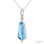Shield Shape Gemstone & Halo Diamond Pendant