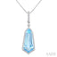 Evoque Gemstone Shield Shape & Halo Diamond Pendant