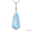 Shield Shape Gemstone & Halo Diamond Pendant