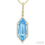 Evoque Gemstone Hexagon Shape & Halo Diamond Pendant