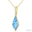 Kite Shape Gemstone & Halo Diamond Pendant