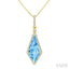 Evoque Gemstone Kite Shape & Halo Diamond Pendant