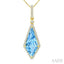 Kite Shape Gemstone & Halo Diamond Pendant