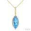 Evoque Gemstone Marquise Shape & Halo Diamond Pendant