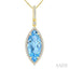 Evoque Gemstone Marquise Shape & Halo Diamond Pendant