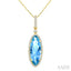 Oval Shape Gemstone & Halo Diamond Pendant