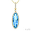 Evoque Gemstone Oval Shape & Halo Diamond Pendant