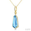 Shield Shape Gemstone & Halo Diamond Pendant