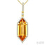 Evoque Gemstone Hexagon Shape & Halo Diamond Pendant