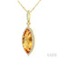 Evoque Gemstone Marquise Shape & Halo Diamond Pendant