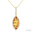 Evoque Gemstone Marquise Shape & Halo Diamond Pendant