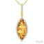 Evoque Gemstone Marquise Shape & Halo Diamond Pendant