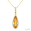 Evoque Gemstone Pear Shape & Halo Diamond Pendant