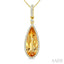 Evoque Gemstone Pear Shape & Halo Diamond Pendant