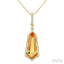 Evoque Gemstone Shield Shape & Halo Diamond Pendant