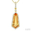 Evoque Gemstone Shield Shape & Halo Diamond Pendant