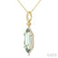Evoque Gemstone Hexagon Shape & Halo Diamond Pendant