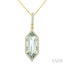 Evoque Gemstone Hexagon Shape & Halo Diamond Pendant