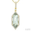 Evoque Gemstone Hexagon Shape & Halo Diamond Pendant