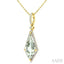 Evoque Gemstone Kite Shape & Halo Diamond Pendant