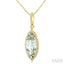 Evoque Gemstone Marquise Shape & Halo Diamond Pendant
