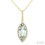 Evoque Gemstone Marquise Shape & Halo Diamond Pendant