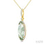 Evoque Gemstone Oval Shape & Halo Diamond Pendant
