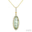 Evoque Gemstone Oval Shape & Halo Diamond Pendant