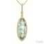 Evoque Gemstone Oval Shape & Halo Diamond Pendant