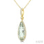 Evoque Gemstone Pear Shape & Halo Diamond Pendant