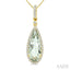 Evoque Gemstone Pear Shape & Halo Diamond Pendant