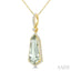 Shield Shape Gemstone & Halo Diamond Pendant