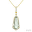 Evoque Gemstone Shield Shape & Halo Diamond Pendant
