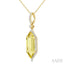 Evoque Gemstone Hexagon Shape & Halo Diamond Pendant