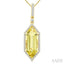 Hexagon Shape Gemstone & Halo Diamond Pendant