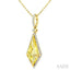 Evoque Gemstone Kite Shape & Halo Diamond Pendant