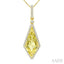 Evoque Gemstone Kite Shape & Halo Diamond Pendant