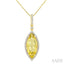 Evoque Gemstone Marquise Shape & Halo Diamond Pendant