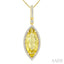 Evoque Gemstone Marquise Shape & Halo Diamond Pendant