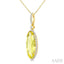 Evoque Gemstone Oval Shape & Halo Diamond Pendant