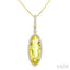 Evoque Gemstone Oval Shape & Halo Diamond Pendant