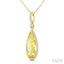 Evoque Gemstone Pear Shape & Halo Diamond Pendant